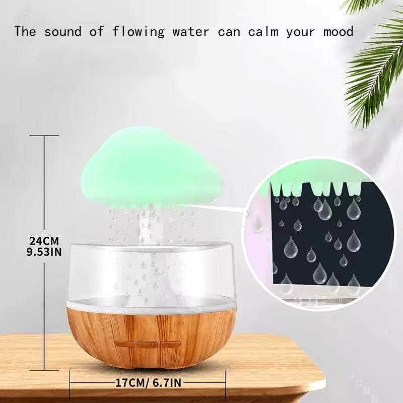 Creative Raindrop Humidifier Cloud Rain Colorful Mushroom Lamp Cloud Humidifier Gradient Colorful Atmosphere Lamp