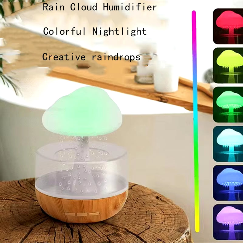 Creative Raindrop Humidifier Cloud Rain Colorful Mushroom Lamp Cloud Humidifier Gradient Colorful Atmosphere Lamp